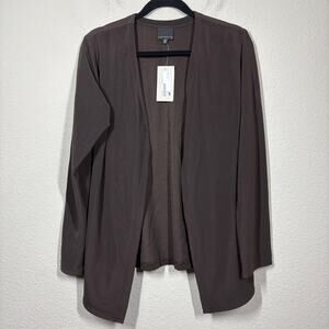 Also Known As Medium One Button Cardigan Brown Nylon Blend V Neck Long Sleeves